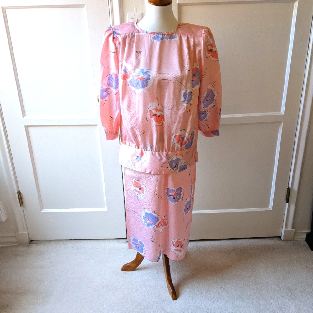 Raoul floral vintage skirt set Sz 10